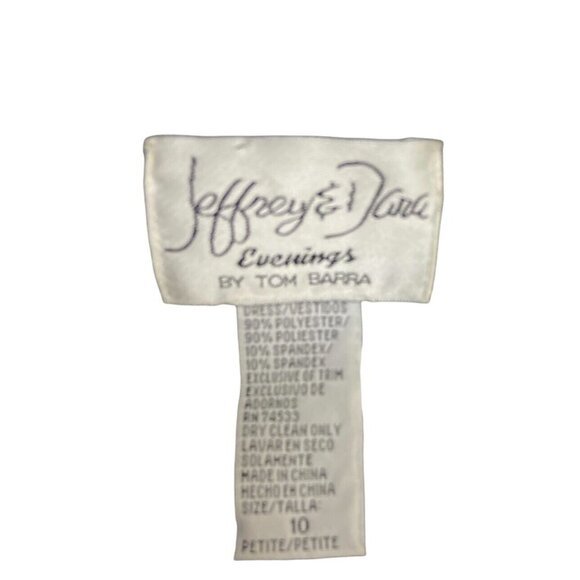 #3718 Jeffrey & Dara Black velour Evenning sleeveless bead fringe dress size 10 - Picture 3 of 6